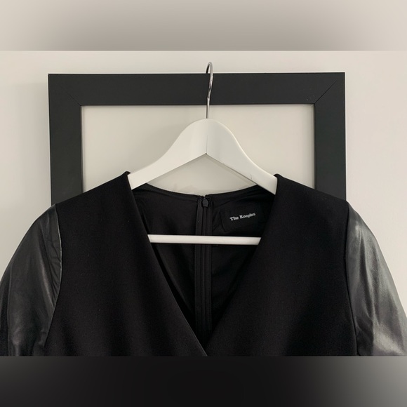 NWOT The Kooples Black Neck Knee-Length Dress w/ Leather Detail | Size 2… - Picture 6 of 10
